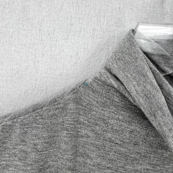 ENZA COSTA Lurex Jersey Sleeveless Turtleneck Top Womens Medium Light Gray NEW - Picture 10 of 13